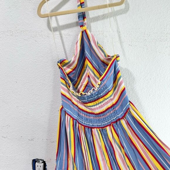 bcbgirls Dress Size:12 Colorful Striped Halter Dress - Picture 7 of 11